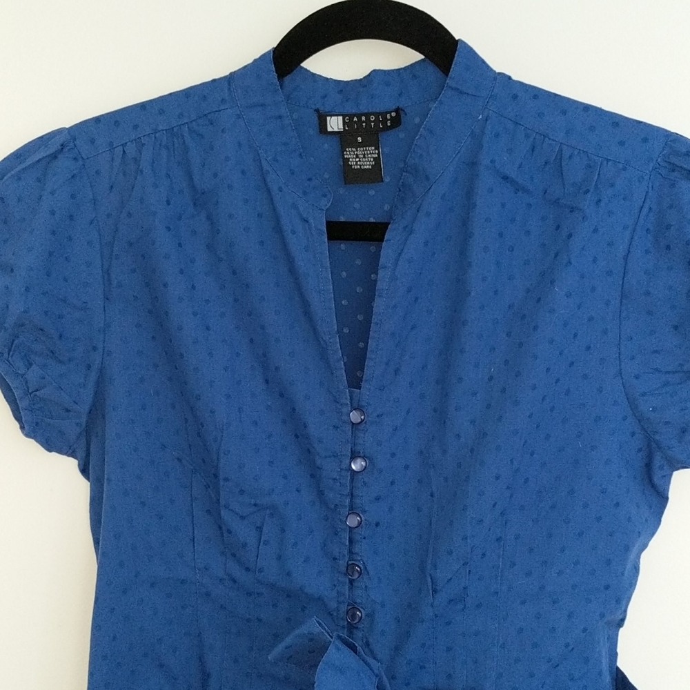 Carole little blouse Royal blue Polk a dot